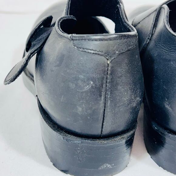 Vintage Nana by Muro Boots Women Black Leather Mary Jane Platform Heels Shoes - Picture 8 of 8